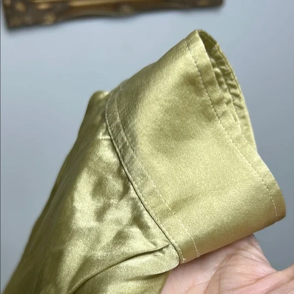 Evan Picone SILK light olive green long sleeve Blouse - Picture 7 of 11